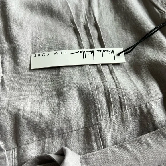 NWT Nicole Miller M Linen-Viscose Shirt Dress - Picture 3 of 8